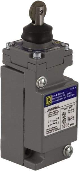 Square D - SPDT, NC/NO, 600 Volt Screw Terminal, Roller Plunger Actuator, General Purpose Limit Switch - 1, 2, 4, 6, 12, 13, 6P NEMA Rating, IP67 IPR Rating - Industrial Tool & Supply