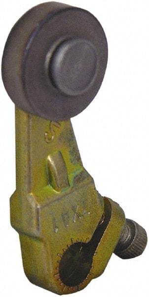 Square D - 1-1/2 Inch Long, 1/4 Inch Diameter, Cast Zinc Body, Limit Switch Operator - 1/4 Inch Face Width, Iron Roller, For Use with Limit Switches - Industrial Tool & Supply
