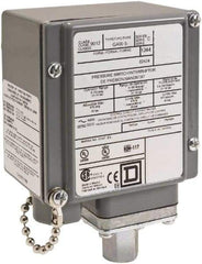 Square D - 4, 13 and 4X NEMA Rated, SPDT, 170 to 5,600 psi, Electromechanical Pressure and Level Switch - Fixed Pressure, 120 VAC at 6 Amp, 125 VDC at 0.22 Amp, 240 VAC at 3 Amp, 250 VDC at 0.27 Amp, 1/4 Inch Connector, Screw Terminal, For Use with 9012G - Industrial Tool & Supply