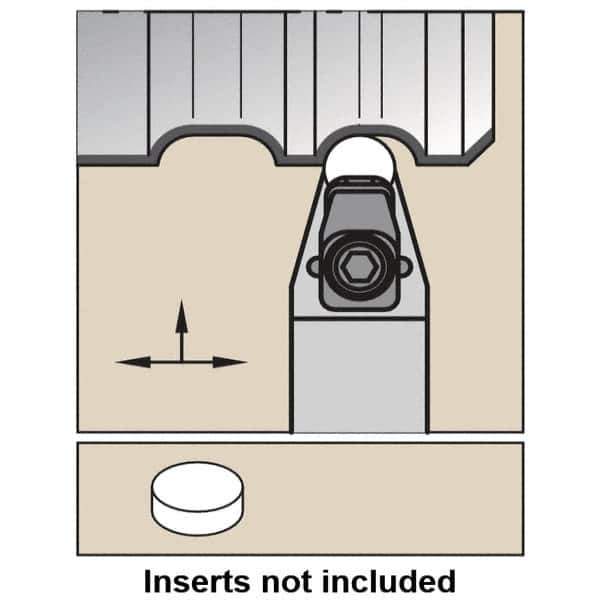 Kennametal - CRDN, Neutral Cut, 0° Lead Angle, 32mm Shank Height x 25mm Shank Width, Negative Rake Indexable Turning Toolholder - 170mm OAL, RN.N 120400 Insert Compatibility, Series CRDN - Industrial Tool & Supply