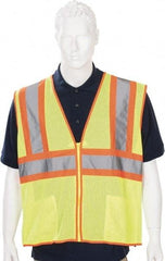 PIP - High Visibility Vest - CL2 2 PKT LIME YLW XL HI-VIS MESH FABRIC VEST - Industrial Tool & Supply