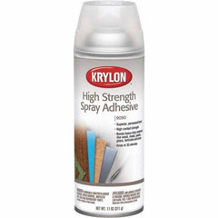 Krylon - 11 oz Aerosol Clear Spray Adhesive - High Tack, 120°F Heat Resistance, 15 Sq Ft Coverage, High Strength Bond, 120 min Max Bonding Time, Flammable - Industrial Tool & Supply