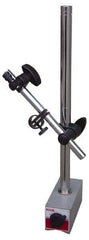 SPI - 160 Lb Magnetic Force, Fine Adjustment Indicator Positioner & Holder with Base - Post & Adjustable Rod, Rectangular Base, 2-1/8" Base Height, 4-1/2" Base Length, 2" Base Width - Industrial Tool & Supply