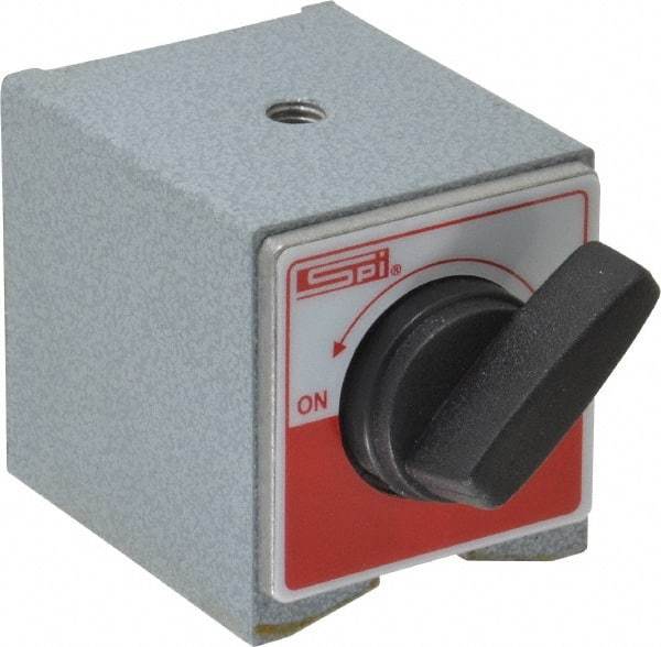 SPI - 2-1/4" Long x 2" Wide x 2-1/8" High Magnetic Indicator Base with On/Off Switch - 160 Lb Magnetic Pull - Industrial Tool & Supply