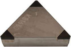 Kennametal - TPG322 MT Grade KB1630 CBN Turning Insert - Uncoated, 60° Triangle, 3/8" Inscr Circle, 1/8" Thick, 1/32" Corner Radius - Industrial Tool & Supply