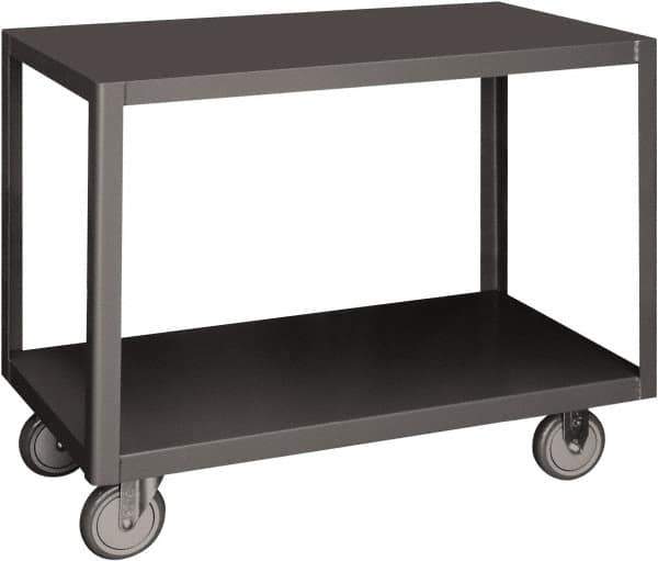 Durham - Mobile Table - Steel, Fixed Leg, Gray, 72" Long x 30" Deep x 30-1/4" High - Industrial Tool & Supply