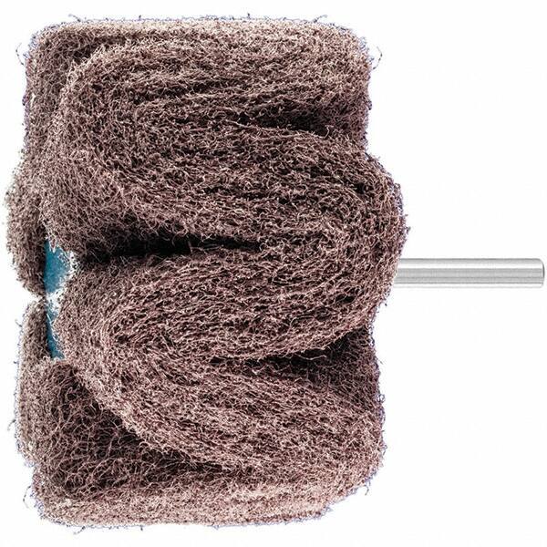 PFERD - 4" Diam x 2" Face Width, Aluminum Oxide Nonwoven Mounted Flap Wheel - 1/4" Shank Mount, 100 Grit, 6,000 Max RPM - Industrial Tool & Supply