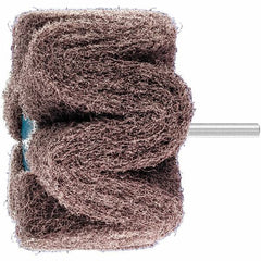 PFERD - 4" Diam x 2" Face Width, Aluminum Oxide Nonwoven Mounted Flap Wheel - 1/4" Shank Mount, 100 Grit, 6,000 Max RPM - Industrial Tool & Supply