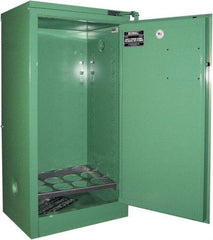 Securall Cabinets - 1 Door, Green Steel Standard Safety Cabinet for Flammable and Combustible Liquids - 46" High x 23" Wide x 18" Deep, Self Closing Door, 3 Point Key Lock, D, E Cylinder Capacity - Industrial Tool & Supply