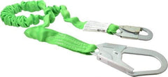 Miller - 6' Long, 310 Lb Capacity, 1 Leg Locking Snap Hook Harness Shock Absorbing Lanyard - 1" Diam, Polyester Webbing, Locking Rebar Hook Anchorage Connection - Industrial Tool & Supply