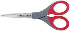 Clauss - 3-1/8" LOC, 7" OAL Titanium Shears - Right Hand, Straight Handle, For General Purpose Use - Industrial Tool & Supply