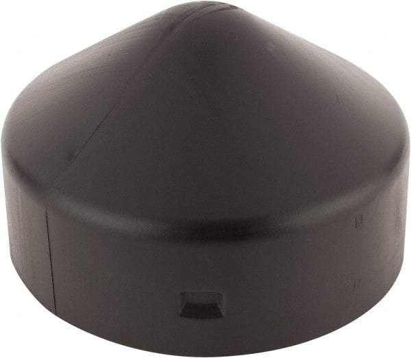 Eagle - 7-1/2" Wide x 7-1/2" Deep x 7-1/2" High, 6-5/8" Bollard Cap - Black, HDPE, 1 Lb, Smooth Surface - Industrial Tool & Supply