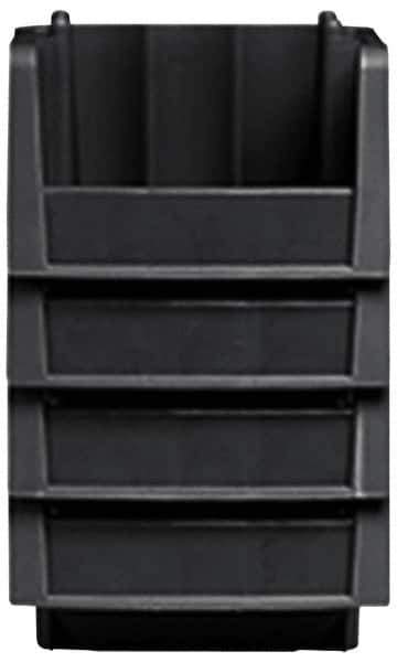 Akro-Mils - 11-7/8" Deep, Black Polypropylene Hopper Stacking Bin - 7" High x 8-3/8" Wide x 11-7/8" Long - Industrial Tool & Supply