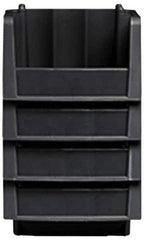 Akro-Mils - 11-7/8" Deep, Black Polypropylene Hopper Stacking Bin - 7" High x 8-3/8" Wide x 11-7/8" Long - Industrial Tool & Supply