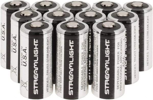 Streamlight - Size 123A, Lithium, 12 Pack, Standard Battery - 3 Volts - Industrial Tool & Supply