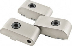 80/20 Inc. - 57mm Long x 43.6mm Wide x 13mm Thick, Heavy Duty Hinge - Aluminum, Clear Anodized Finish - Industrial Tool & Supply