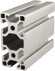 80/20 Inc. - 4 Meters Long x 40 mm Wide x 80 mm Deep, T-Slotted Aluminum Extrusion - Clear Anodized Finish - Industrial Tool & Supply