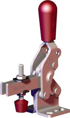 De-Sta-Co - 607 Lb Holding Capacity, Vertical Handle, Manual Hold Down Toggle Clamp - 72° Handle Movement, 90° Bar Opening, U-Bar, Flanged Base, Carbon Steel - Industrial Tool & Supply