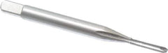 Hertel - #0-80 UNF, 2 Flute, Bright Finish, High Speed Steel Spiral Point Tap - Bottoming Chamfer, Right Hand Thread, 1-5/8" OAL, 5/16" Thread Length, 3B Class of Fit - Exact Industrial Supply