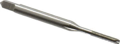 Hertel - #1-72 UNF, 2 Flute, Bright Finish, High Speed Steel Spiral Point Tap - Bottoming Chamfer, Right Hand Thread, 1-11/16" OAL, 3/8" Thread Length, 2B Class of Fit - Exact Industrial Supply