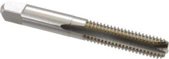 Hertel - 3/8-16 UNC, 3 Flute, Bright Finish, High Speed Steel Spiral Point Tap - Bottoming Chamfer, Right Hand Thread, 2-15/16" OAL, 1-1/4" Thread Length, 3B Class of Fit - Exact Industrial Supply