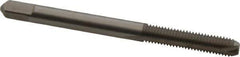 Hertel - #10-32 UNF, 2 Flute, Bright Finish, High Speed Steel Spiral Point Tap - Bottoming Chamfer, Right Hand Thread, 2-3/8" OAL, 7/8" Thread Length, 3B Class of Fit - Exact Industrial Supply