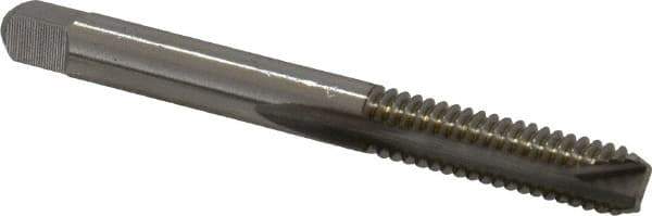Hertel - 1/4-20 UNC, 2 Flute, Bright Finish, High Speed Steel Spiral Point Tap - Bottoming Chamfer, Right Hand Thread, 2-1/2" OAL, 1" Thread Length, 3B Class of Fit - Exact Industrial Supply
