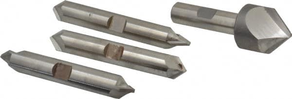 Hertel - 4 Piece 1" Cutter Head Diam, Cobalt Chamfer Mill Set - Industrial Tool & Supply