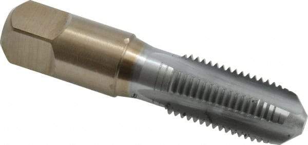 Hertel - 1/4-18 NPS Thread, 4 Flute Standard Pipe Tap - 2-7/16" OAL, 1-1/16" Thread Length, 9/16" Shank Diam, Chrome Finish, High Speed Steel - Exact Industrial Supply