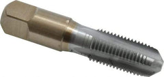 Hertel - 1/4-18 NPS Thread, 4 Flute Standard Pipe Tap - 2-7/16" OAL, 1-1/16" Thread Length, 9/16" Shank Diam, Chrome Finish, High Speed Steel - Exact Industrial Supply