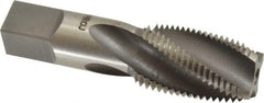 Hertel - 1/2-14 NPT, 15° Helix, 4 Flutes, Bright Finish, High Speed Steel, Spiral Flute Pipe Tap - 11/16" Shank Diam, 1-3/8" Thread Length, 0.515" Square Size, - Industrial Tool & Supply