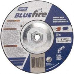 Norton - 30 Grit, 7" Wheel Diam, 1/8" Wheel Thickness, Type 27 Depressed Center Wheel - Zirconia Alumina, U Hardness, 8,600 Max RPM, Compatible with Angle Grinder - Industrial Tool & Supply