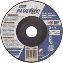 Norton - 24 Grit, 5" Wheel Diam, 7/8" Arbor Hole, Type 27 Depressed Center Wheel - Zirconia Alumina, Q Hardness, 12,225 Max RPM, Compatible with Angle Grinder - Industrial Tool & Supply