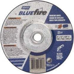Norton - 24 Grit, 5" Wheel Diam, 1/4" Wheel Thickness, Type 27 Depressed Center Wheel - Zirconia Alumina, S Hardness, 12,225 Max RPM, Compatible with Angle Grinder - Industrial Tool & Supply