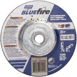 Norton - 30 Grit, 4-1/2" Wheel Diam, 1/8" Wheel Thickness, Type 27 Depressed Center Wheel - Zirconia Alumina, U Hardness, 13,580 Max RPM, Compatible with Angle Grinder - Industrial Tool & Supply