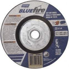 Norton - 36 Grit, 4-1/2" Wheel Diam, 1/16" Wheel Thickness, Type 27 Depressed Center Wheel - Zirconia Alumina, T Hardness, 13,580 Max RPM, Compatible with Angle Grinder - Industrial Tool & Supply