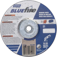 Norton - 24 Grit, 6" Wheel Diam, 1/4" Wheel Thickness, Type 27 Depressed Center Wheel - Industrial Tool & Supply