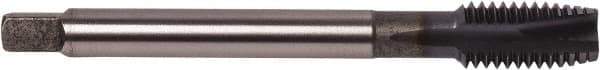 Union Butterfield - #8-32 UNC, 3 Flute, TiCN Finish, Powdered Metal Spiral Point Tap - Plug Chamfer, Right Hand Thread, 2.48" OAL, 0.512" Thread Length, 0.168" Shank Diam, 2B Class of Fit, Series 1672AP - Exact Industrial Supply
