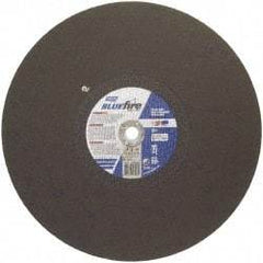 Norton - 20" 30 Grit Zirconia Alumina Cutoff Wheel - 5/32" Thick, 1" Arbor, 2,710 Max RPM, Use with Stationary Tools - Industrial Tool & Supply