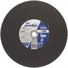 Norton - 16" 36 Grit Zirconia Alumina Cutoff Wheel - 7/64" Thick, 1" Arbor, 3,820 Max RPM, Use with Stationary Tools - Industrial Tool & Supply