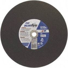 Norton - 16" 36 Grit Zirconia Alumina Cutoff Wheel - 7/64" Thick, 1" Arbor, 3,820 Max RPM, Use with Stationary Tools - Industrial Tool & Supply