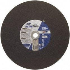 Norton - 16" 30 Grit Zirconia Alumina Cutoff Wheel - 5/32" Thick, 1" Arbor, 3,820 Max RPM, Use with Stationary Tools - Industrial Tool & Supply