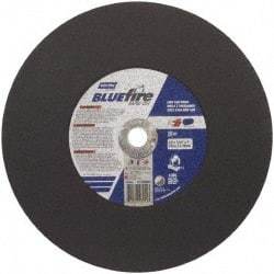 Norton - 14" 36 Grit Zirconia Alumina Cutoff Wheel - 7/64" Thick, 1" Arbor, 4,365 Max RPM, Use with Stationary Tools - Industrial Tool & Supply