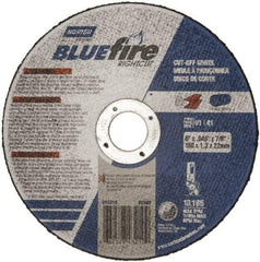 Norton - 6" 36 Grit Zirconia Alumina Cutoff Wheel - 1/16" Thick, 7/8" Arbor, 10,185 Max RPM, Use with Angle Grinders - Industrial Tool & Supply