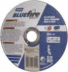 Norton - 5" 36 Grit Zirconia Alumina Cutoff Wheel - 1/16" Thick, 7/8" Arbor, 12,225 Max RPM, Use with Angle Grinders - Industrial Tool & Supply