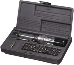 SK - 29 Piece, 2 to 36 In/Lb, Industrial Adjustable Torque Limiting Screwdriver Kit - 1/4" Drive - Industrial Tool & Supply
