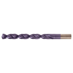 #6 RHS / RHC HSS-CO 8% (M42) 135 Degree Split Point Q-Cobalt Wide Land Parabolic Jobber Drill - TiAlN - Exact Industrial Supply