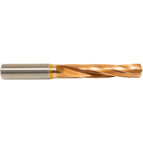 18.5 mm Dia. × 20 mm Shank × 101 mm Flute Length × 153 mm OAL, 5xD, 135°, ZrCN, 2 Flute, Coolant Thru, Round Solid Carbide Drill Series/List #NG05