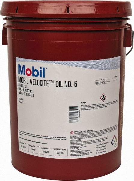 Mobil - 5 Gal Pail Mineral Spindle Oil - ISO 10, 10 cSt at 40°C & 2.62 cSt at 100°C - Industrial Tool & Supply