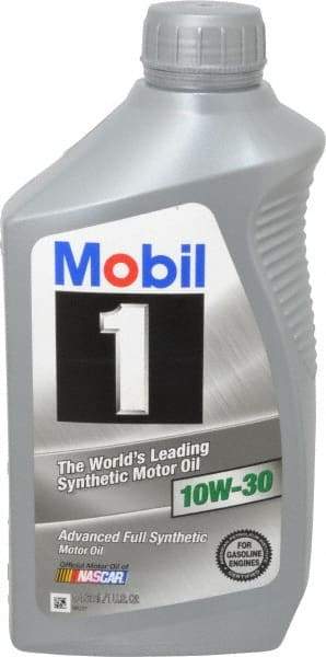 Mobil - 1 Quart Synthetic Engine Oil - Grade 10W-30 - Industrial Tool & Supply